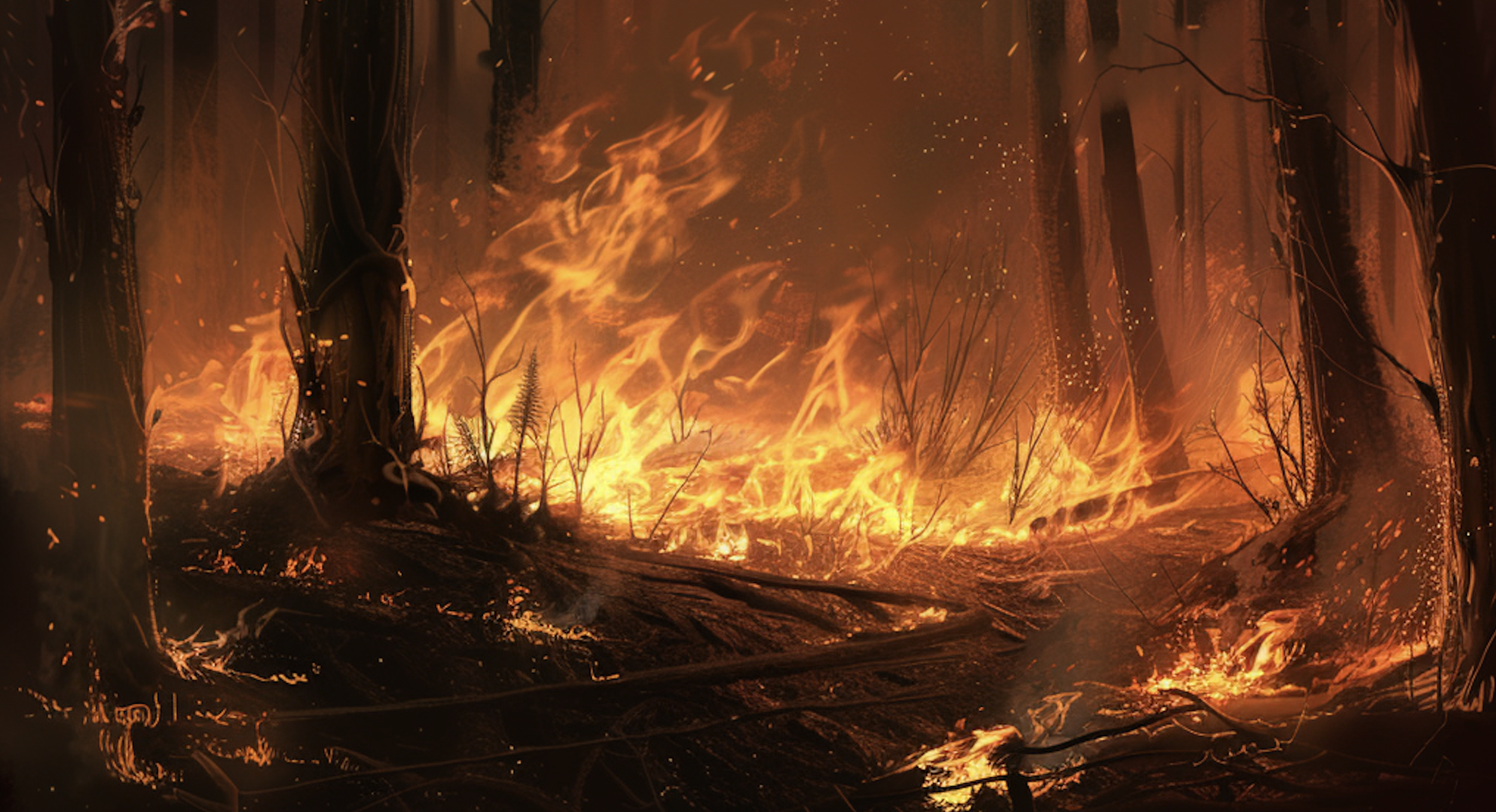 Incendio forestal. (Ilustración: FMG/OpenAI, 2024)